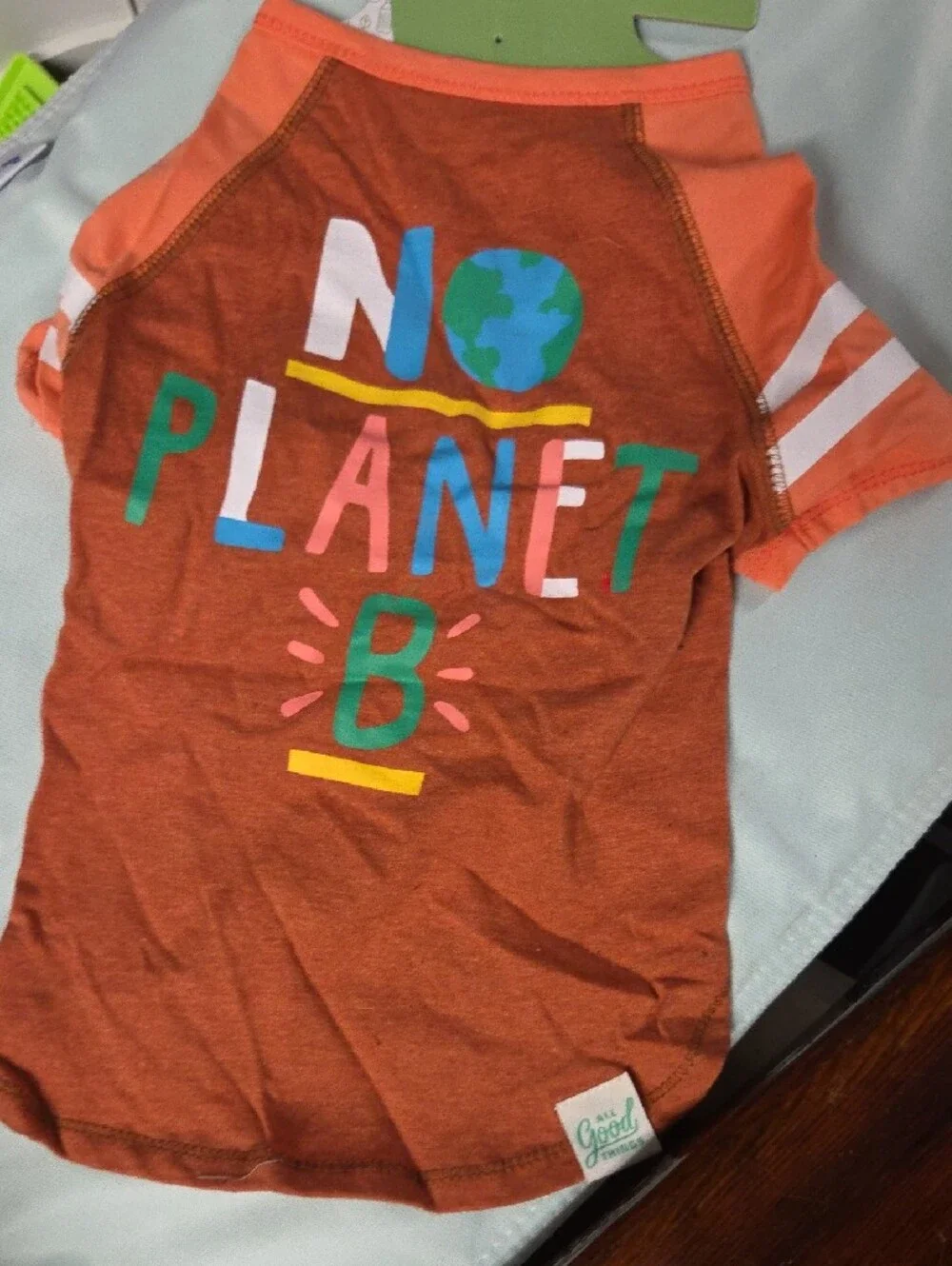 Goodthreads Orange 'No Planet B' Dog Tee